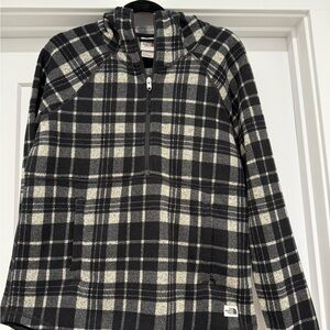 The North Face Women’s Black and White Plaid Zip-Up Sweater
